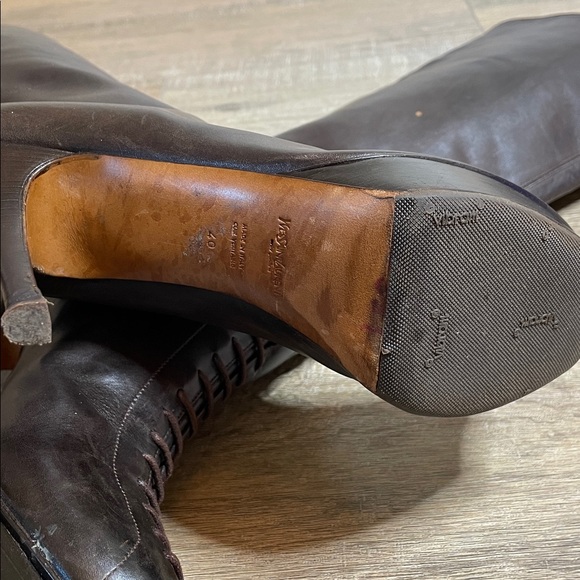 Yves Saint Laurent YSL Brown Tribute platform knee High Heeled Leather Boots 40 - Picture 9 of 17